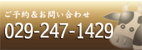 ご予約＆お問い合わせ029-247-1429